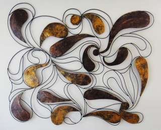 New Contemporary Metal Wall Art   Autumn Abstract Swirl  