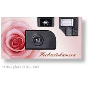   Einwegkamera Hochzeit Hochzeitskamera *Rosa Rose* 27 Bilder mit Blitz
