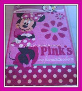NEW Girls Pink Disney Minnie Mouse Bedroom Rug  