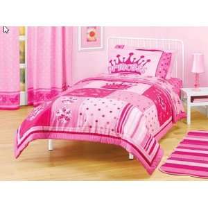   Crown Girls Twin Comforter Set (4 Piece Bedding)