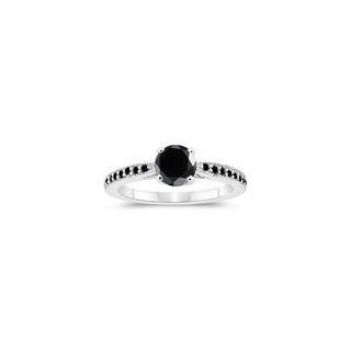   86 Cts Black Diamond Engagement Ring in 14K White Gold 4.5 Jewelry
