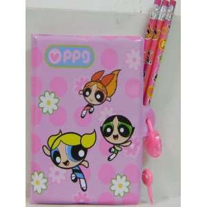  Cute Powerpuff Girls Pink Diary with Lock & Pencils  Toys & Games 