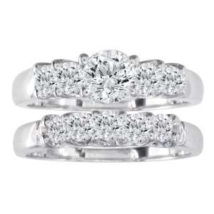  1/2ct Diamond Bridal Engagement Ring Set in 14k White Gold 