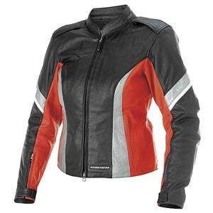  Firstgear Womens Vixen Leather Jacket   Medium/Red/Black 
