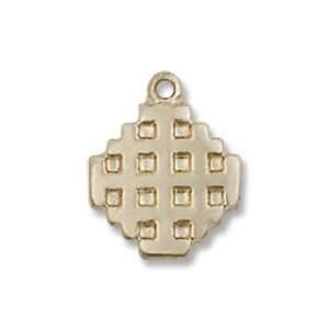 Gold Filled Jerusalem Cross Medal Pendant Charm with 18 Gold Filled 