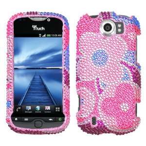 HTC myTouch 4G Slide Colorful Flowers Full Diamond Bling Phone 