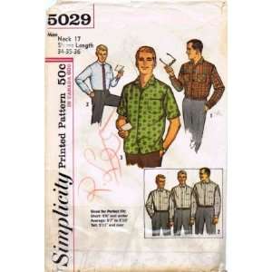  Simplicity 5029 Sewing Pattern Mens Dress Shirt Neck 17 