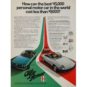 1977 Alfa Romeo GT 2000 SPIDER Veloce Price Print Ad   Original Print 