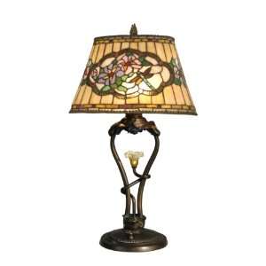   TT90312 Tiffany Table Lamp, LED, Antique Bronze and Art Glass Shade