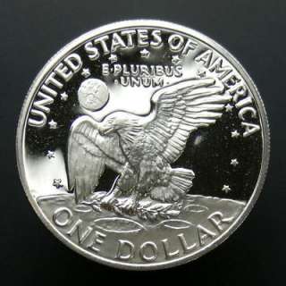 1972 S Eisenhower Dollar 40% Silver   Gem Proof Cameo  