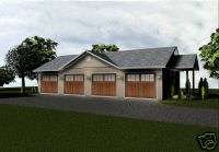 Custom 4 Car Garage Plan 1,248 SF Blueprints 48x26  