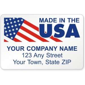  Made in the USA Label Metallized Paper Labels, 1.5 x 1 
