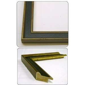  20x27   20 x 27 Antique Gold and Navy Solid Wood Frame 