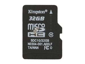     Kingston 32GB Micro SDHC Flash Card (Card Only) Model SDC10/32GBSP