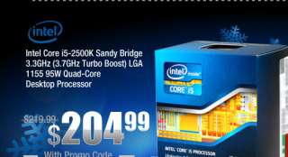 Intel Core i5 2500K Sandy Bridge 3.3GHz (3.7GHz Turbo Boost) LGA 1155 