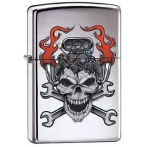   Motor Skull High Polish Chrome Lighter, 0417