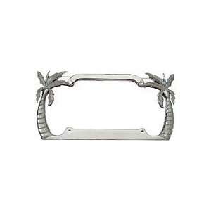 Palm Trees License Plate Frame (Chrome Plated Metal)