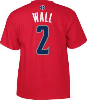 John Wall adidas Red Name and Number Washington Wizards T Shirt  