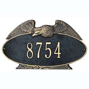   One Line Estate Sized Eagle Oval Address Plaques Patio, Lawn & Garden
