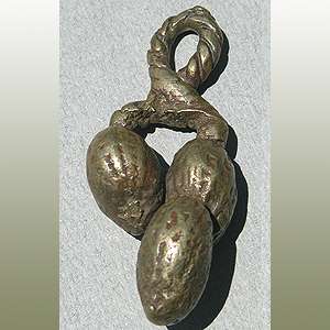 lost wax cast peanut african brass pendant nigeria  