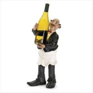 FRENCH CHEF WINE HOLDER Waiter Statue Bottle Rack NEW  