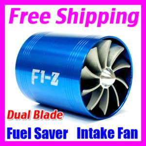 Supercharger Turbonator Dual Air Intake Fuel Saver Fan  