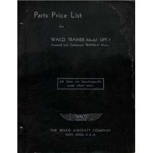  WACO UPF  7 Aircraft Parts Price List Manual WACO Books