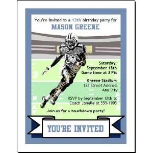   Titans Colored Football Birthday Party Invitation 2 