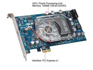    ASUS PHYSX P1E PhysX Processing Unit 128MB 128 bit GDDR3 