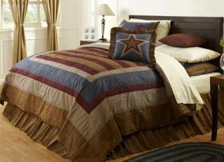 PC Freedom Quilt King Set Americana Star Skirt Shams ~NEW PATTERN 