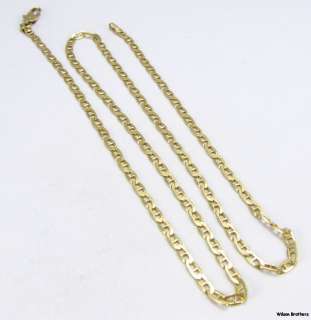   NECKLACE   Fine 14k Yellow Gold Flat Anchor Chain Estate Italy Quality