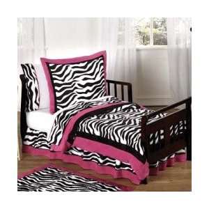    Zebra Pink 5 Piece Girls Animal Print Toddler Bedding Set Baby