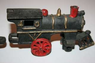 Antique Cast Iron Train # 40 Engine and Coal Car Black  