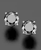    Black Diamond Earrings, 14k White Gold with Diamonds (1 ct. t 