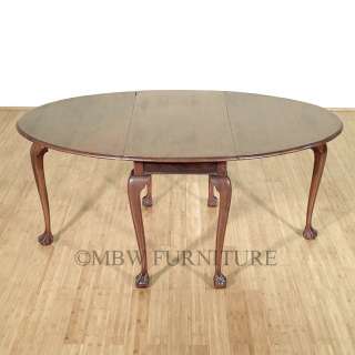 Antique Solid Mahogany Chippendale 6Ft Dropleaf Oval Dining Table 