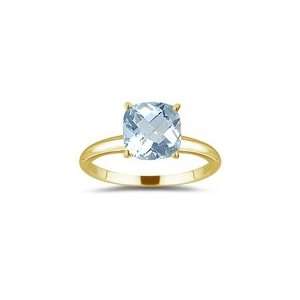  1.50 Cts Aquamarine Solitaire Ring in 14K Yellow Gold 4.5 