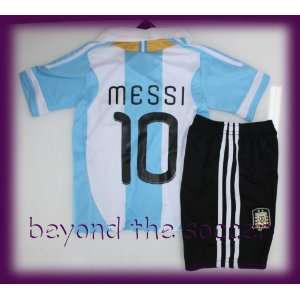 ARGENTINA HOME MESSI 10 FOOTBALL SOCCER KIDS JERSEY 