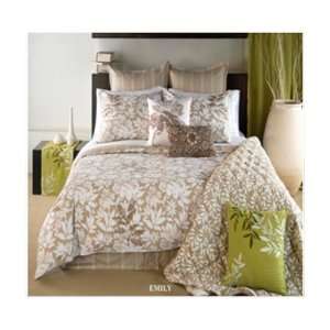  Emily King Embroidered Leaf Print In Dove And Bone 8 Piece 