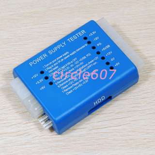 Blue PC 20 24 Pin PSU ATX SATA HD Power Supply Tester T  