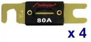 4pcs) AUDIOPIPE GOLD PLATED 80A WAFER ANL FUSES  