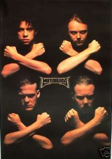   the poster features the band members of metallica crossing their