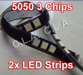 2x Flexible White 15SMD LED Strip Light Waterproof A511  