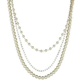 Merona® Crystal and Pearl Necklace   Cream 34.Opens in a new window