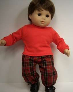 PLAID Pants RED T Shirt Doll Clothes For Bitty Baby♥  
