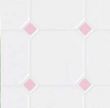 Dollhouse HouseWorks White & Pink Diamond Tile Floor  