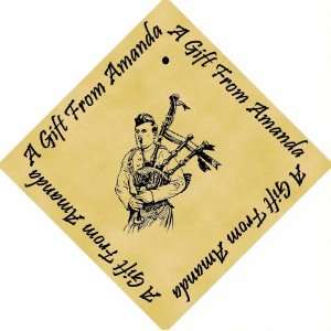   PERSONALIZED Parchment 6cm Square Gift Tags Bagpipes