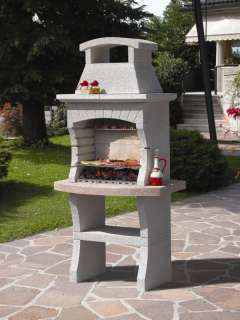 Italian Masonry Stone Charcoal Wood BBQ Sunday Grill DAKAR Outdoor 