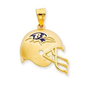  14K Gold Baltimore Ravens Enameled Helmet Charm [Jewelry 