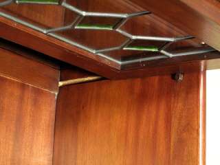 Solid Mahogany Walnut Finish Barrister Bookcase Curio Display Cabinet 