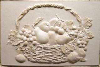 Stone Resin Fruit Basket Mural Backsplash Tile Design  